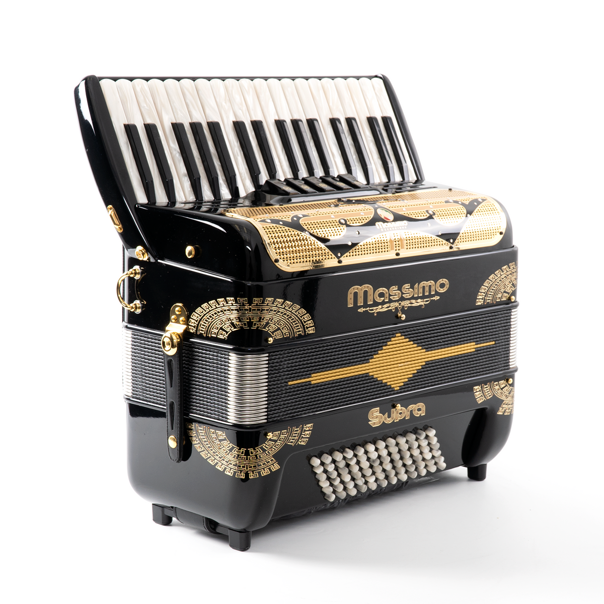 Piano Accordion / Black (Gold Details) – Massimo Accordions