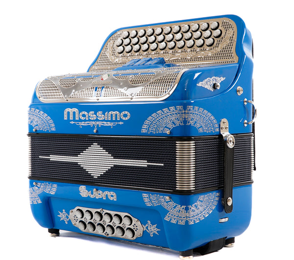 Massimo Supra  3 Switches EAD Tone Blue with Silver Designs