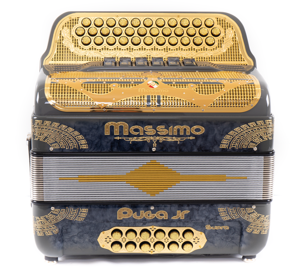 Customized Accordions 2 Tone F/E Gray Map Burl (Gold Designs)