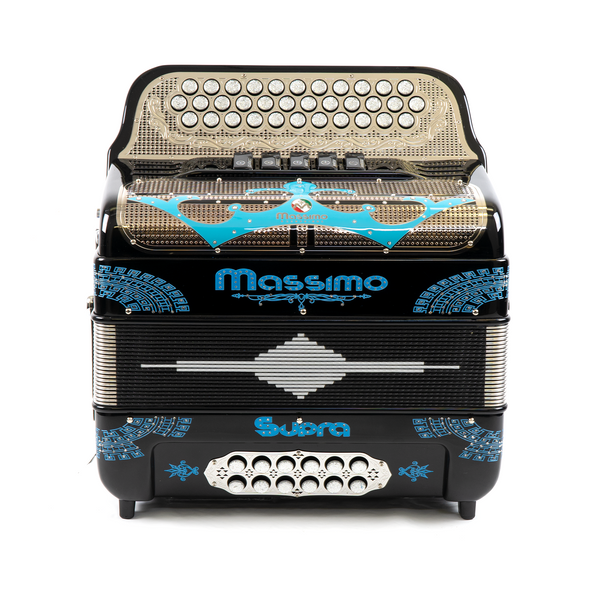Massimo Supra Black (blue details) 5 Switches / E Tone