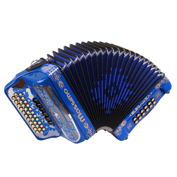 Massimo Eleganza Blue with gold details (black grill + gold buttons) F/G tonality 6 switch