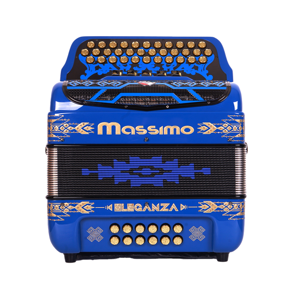 Massimo Eleganza Ultra Compact Blue with gold details (black grill + gold buttons) EAD tonality 5 switch