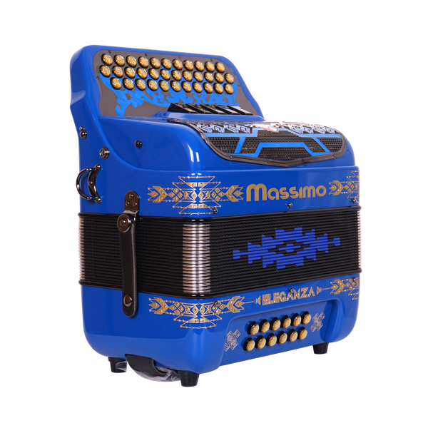 Massimo Eleganza Ultra Compact Blue with gold details (black grill + gold buttons) EAD tonality 5 switch