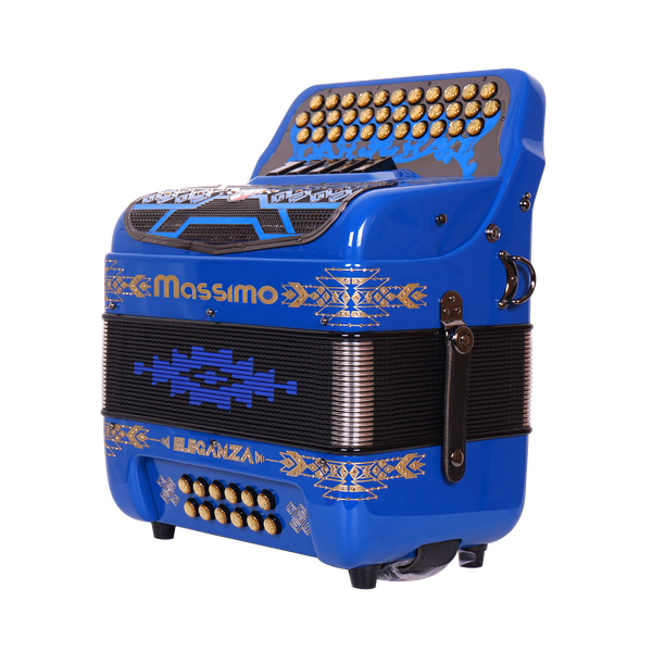 Massimo Eleganza Ultra Compact Blue with gold details (black grill + gold buttons) EAD tonality 5 switch