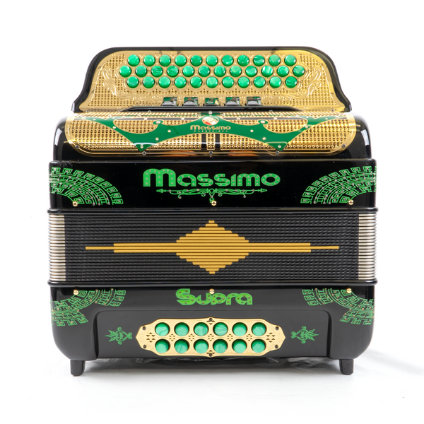 Massimo Supra Black (Green-Gold details) 5 Switches / F Tone