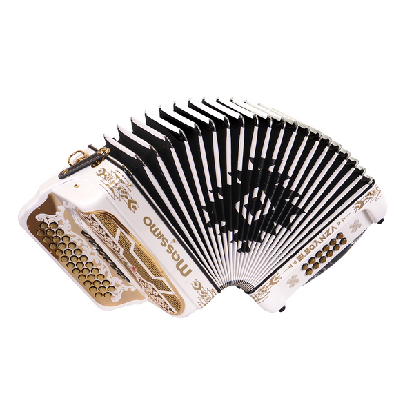 Massimo Eleganza White with gold details (gold grill + gold buttons) F/E tonality 6 switch