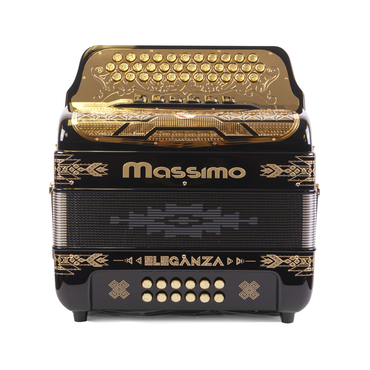Massimo Eleganza G-Black (Gold details) – Massimo Accordions