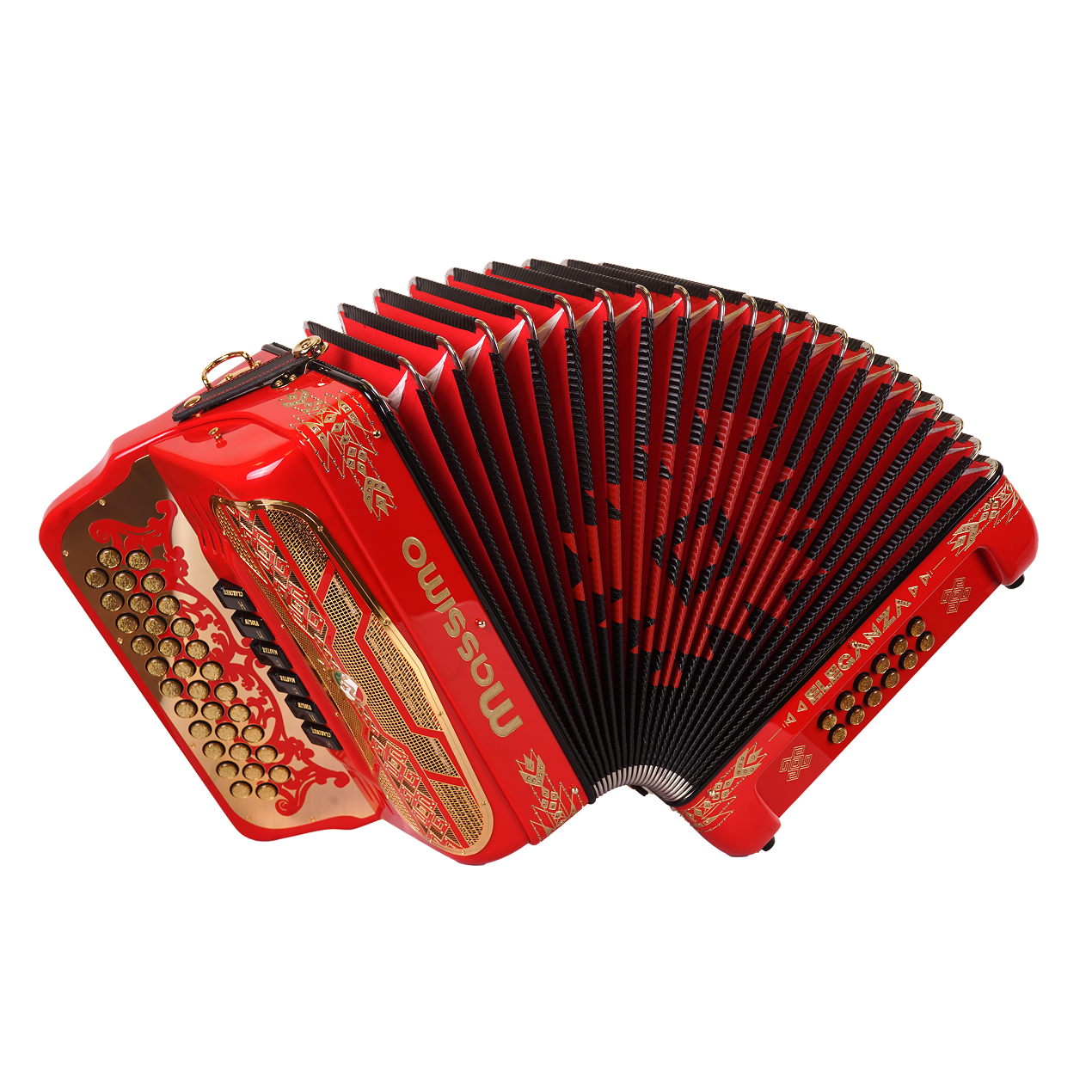 Massimo Eleganza 6 switches Red with gold details (gold grill +