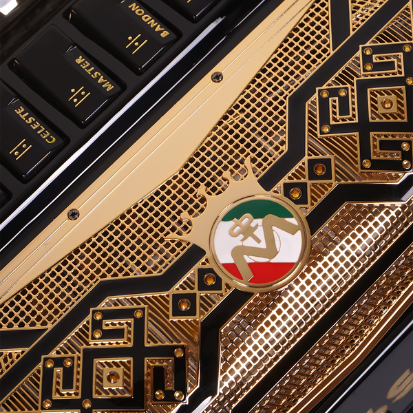 Massimo Eleganza Ultra Compact Black with gold details (gold grill + gold buttons) FBE tonality 5 switch