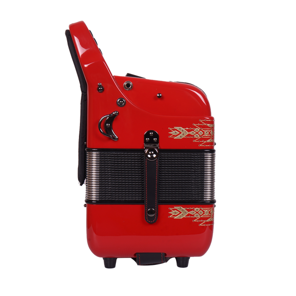 Massimo Eleganza Ultra Compact Red with gold details (silver grill + white buttons) FBE tonality 5 switch