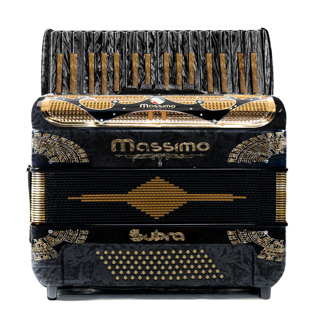 Piano Accordion Black (Gold details) – Massimo Accordions