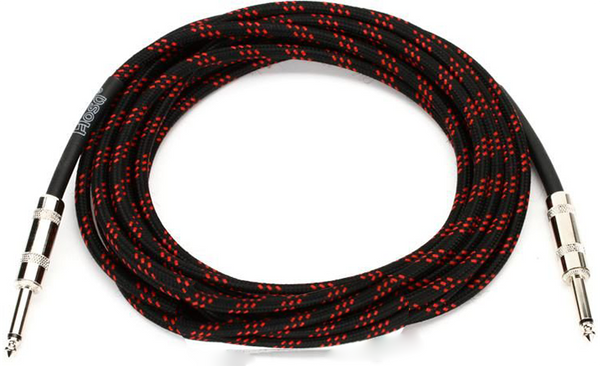 Hosa 3GT-18C5 Cloth Guitar Cable Black/Red