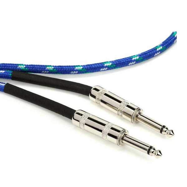 Hosa 3GT-18C2 Cloth Guitar Cable Blue/Green/White