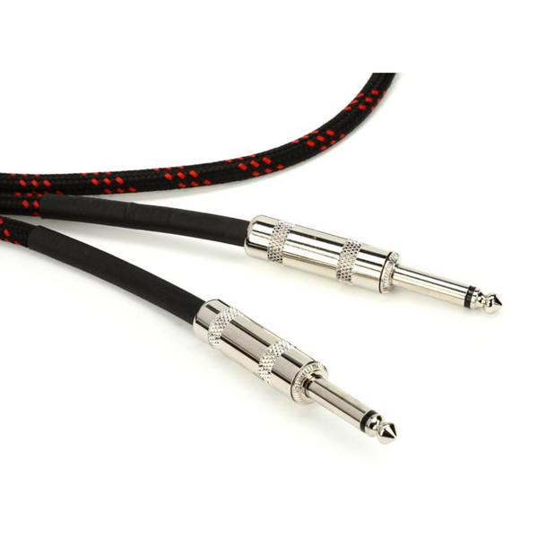 Hosa 3GT-18C5 Cloth Guitar Cable Black/Red