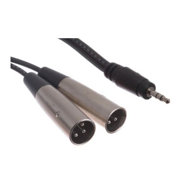 Hosa 3.5mm Stereo Male to Dual XLR 3 Pin Male Adapter