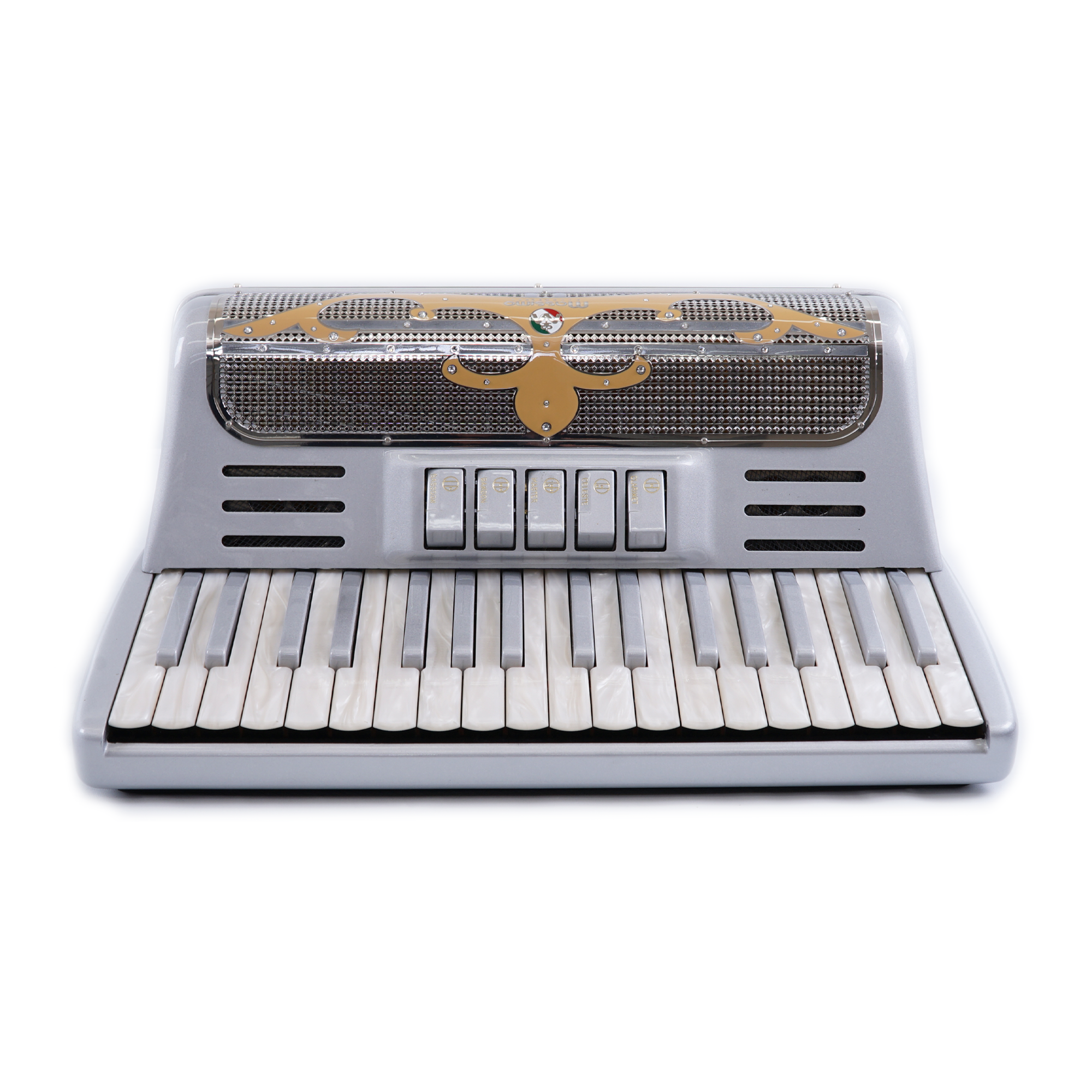 Piano Accordion / Grey (Gold details) Crown Gold – Massimo Accordions