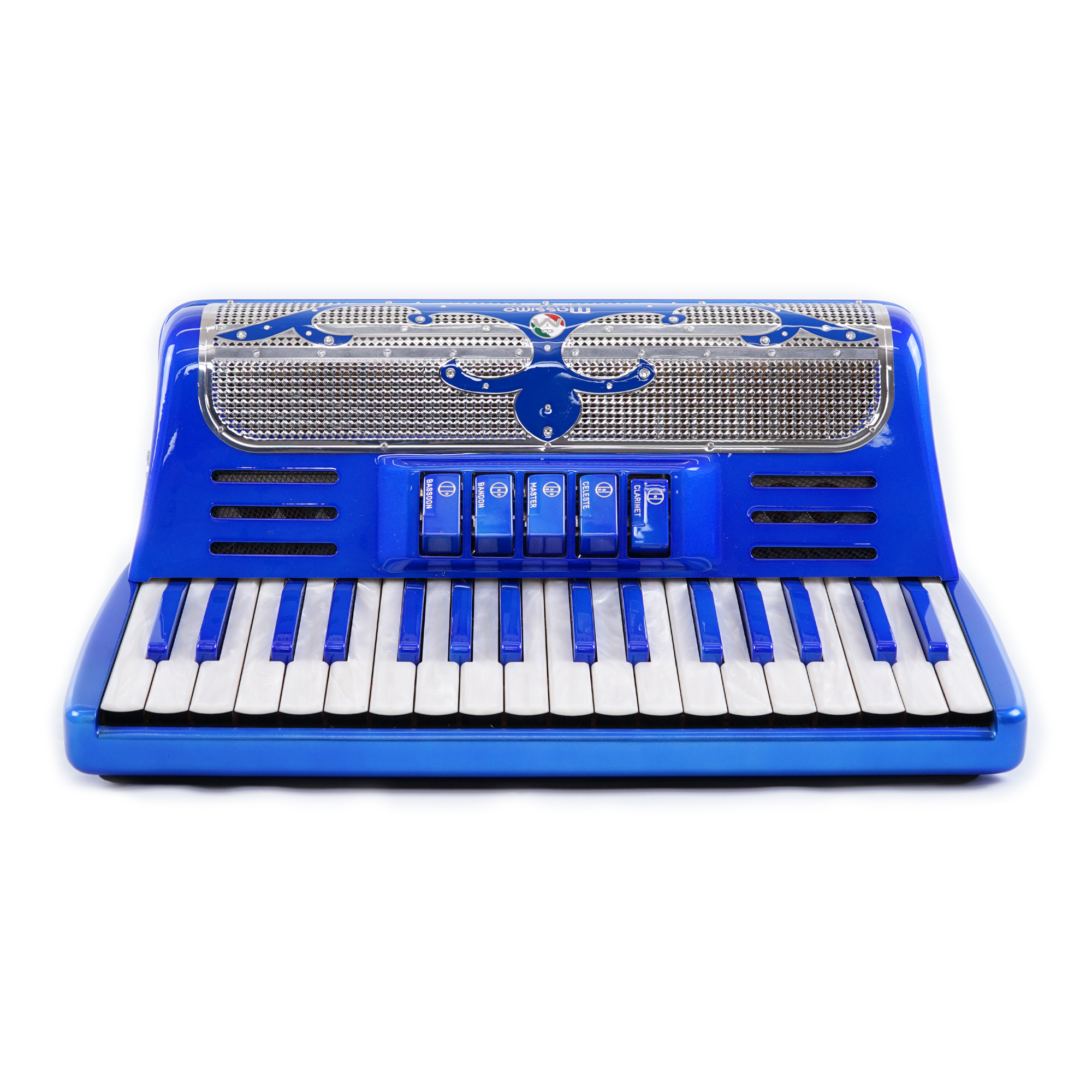 Piano Accordion / Blue (Silver details) – Massimo Accordions