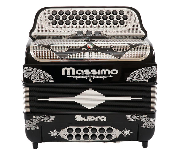 Massimo Supra  3 Switches MI Tone Black with White Designs