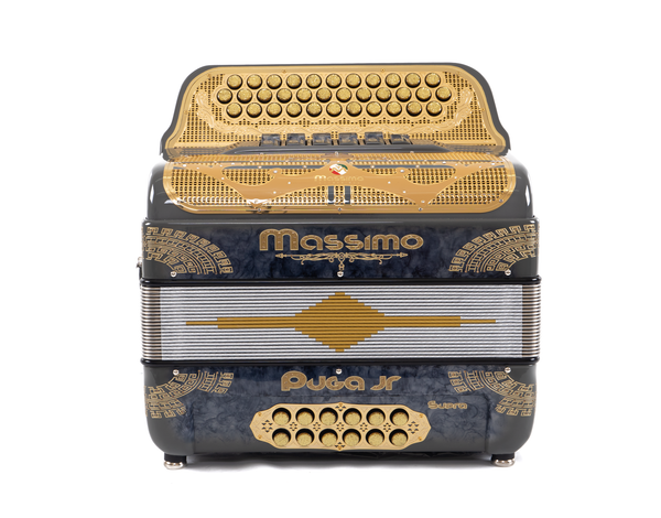Customized Accordions 2 Tone F/E Gray Map Burl (Gold Designs)