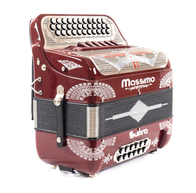 Massimo Supra Accordion 2 Tone F & E Wine Color With Silver Designs ...