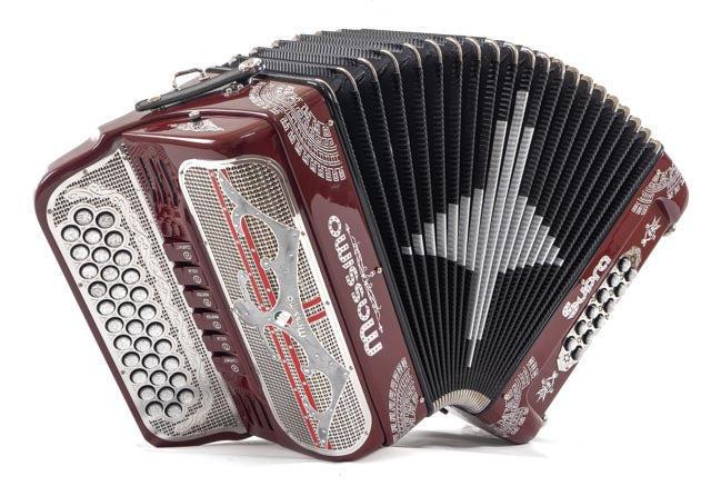 Massimo Supra Accordion 2 Tone F & E Wine Color With Silver Designs ...