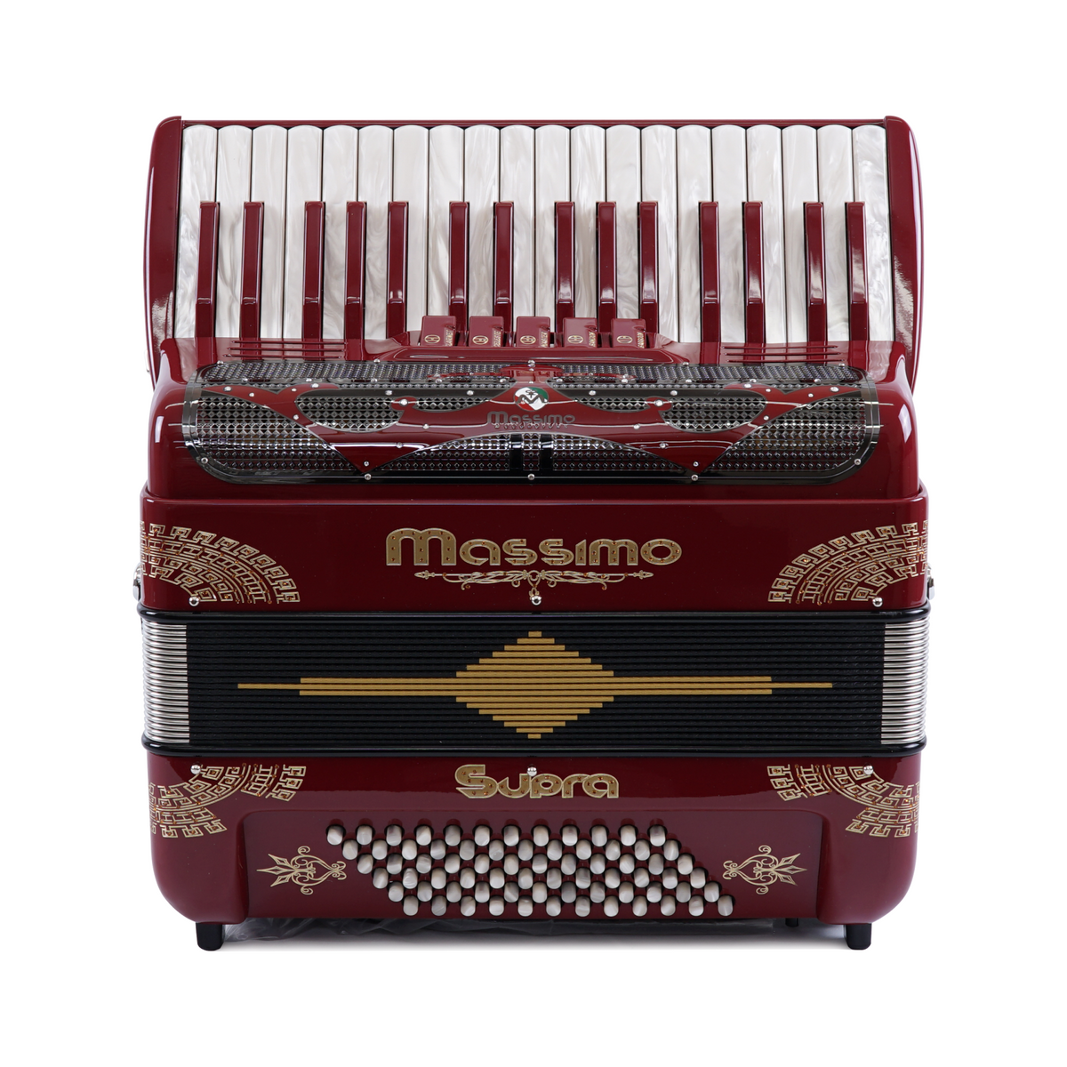 Piano Accordion / Wine (Gold Details) – Massimo Accordions