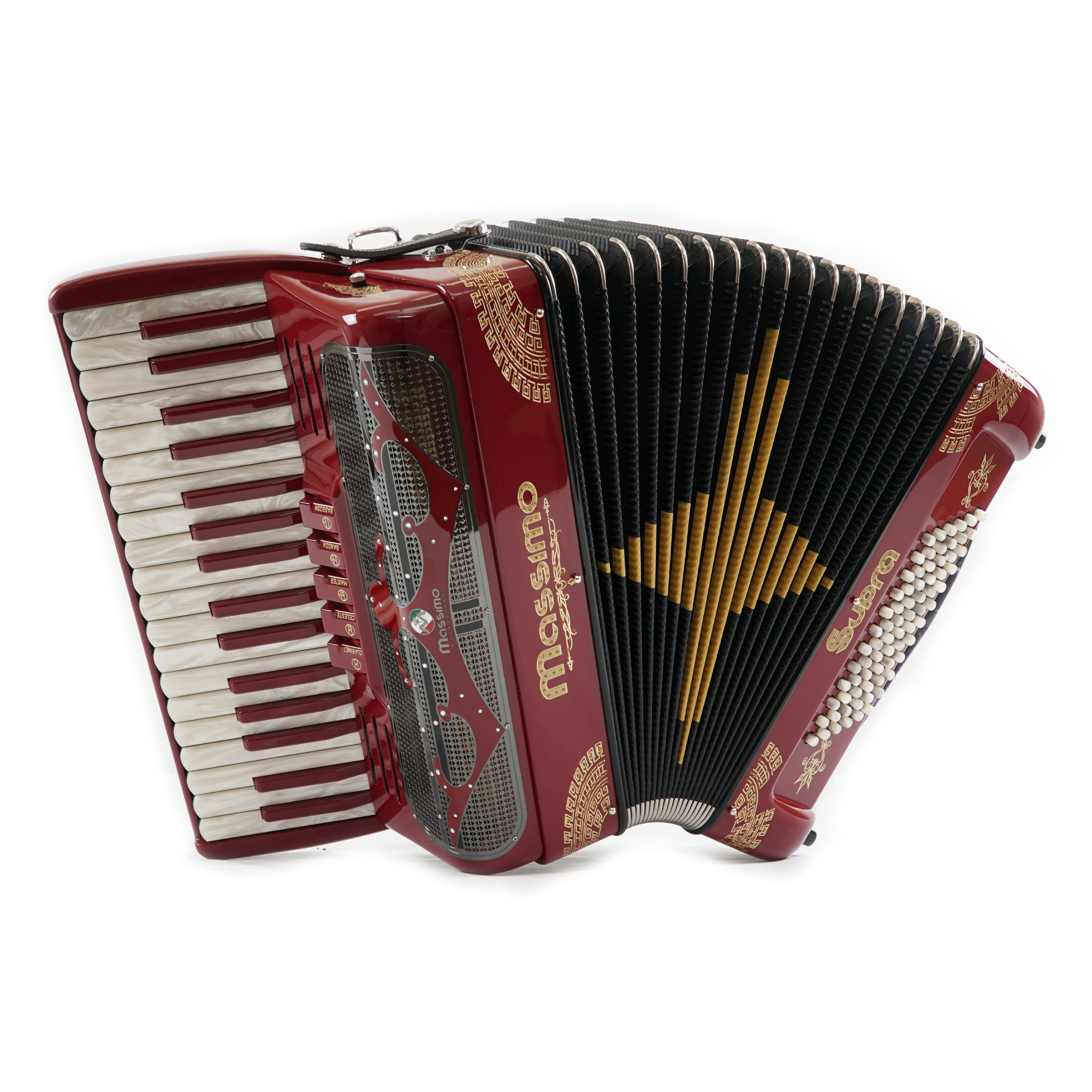 Piano Accordion / Wine (Gold details) – Massimo Accordions