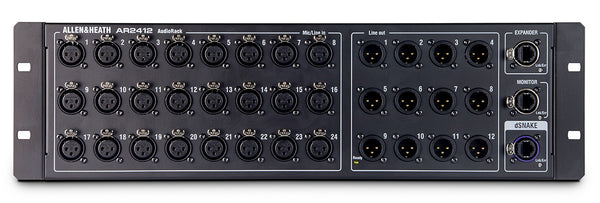 Allen & Heath AR2412 24x12 Main Remote Stage Rack for GLD & Qu Mixers, Black